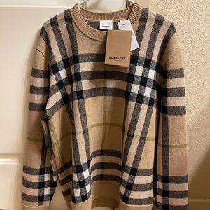 Brand New Burberry nixon checked cashmere sweater